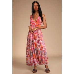 Free People | Dresses | Nwt Lulus Free People Julianna Red Multi Tiered  Ruffled Maxi Dress Cherry Combo | Poshmark